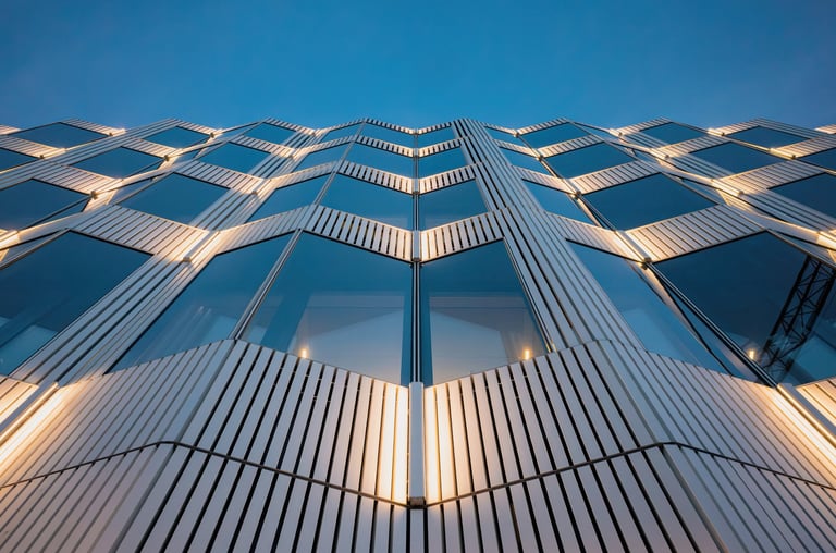 Contemporary building at dark representing global jurisdictions