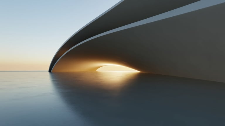 Abstract curved architecture representing strategic risk analysis