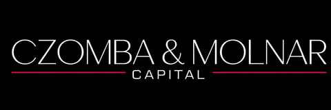 Czomba & Molinar Capital logo with elegant white text on black background
